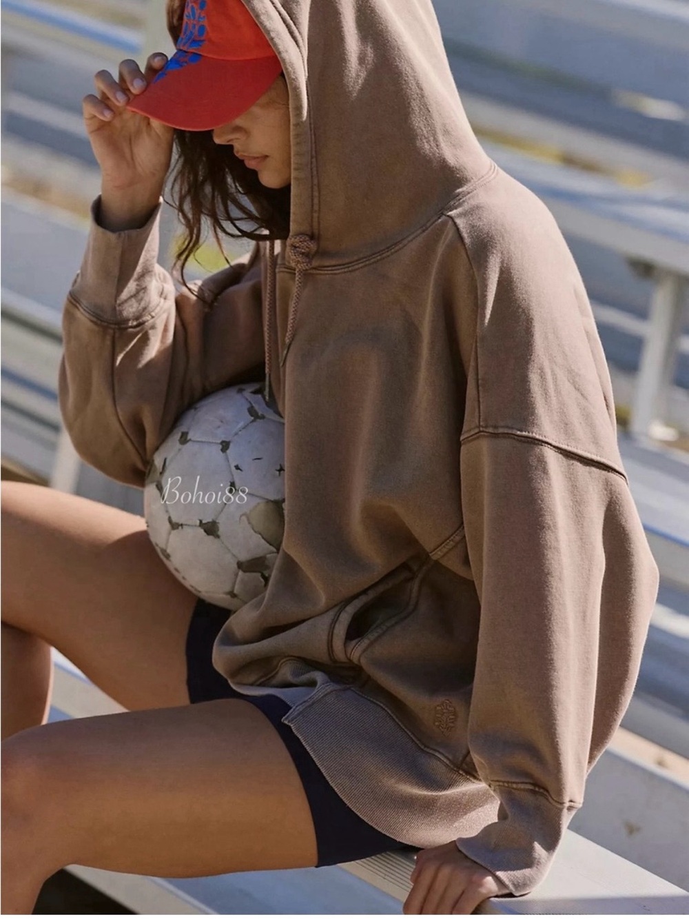 fp movement sprint to the finish hoodie brown